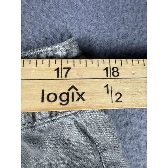 INC International Concepts Women Pants 14 Gray Beige Linen Wide Leg - Picture 6 of 8